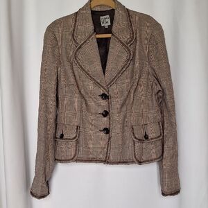 People Like Frank Chic Plaid Women's Blazer Size XL